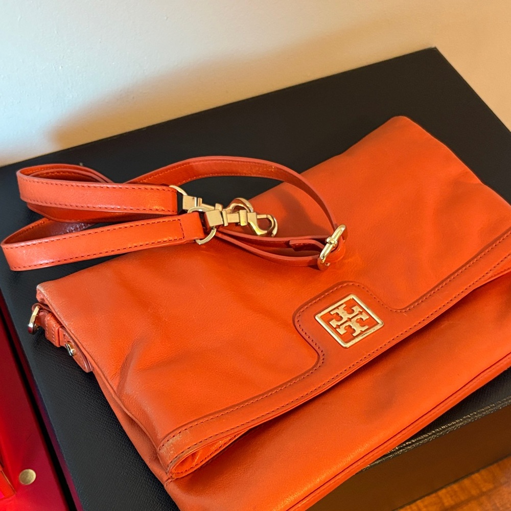 Tory Burch Vibrant Orange Clutch - Picture 7 of 7